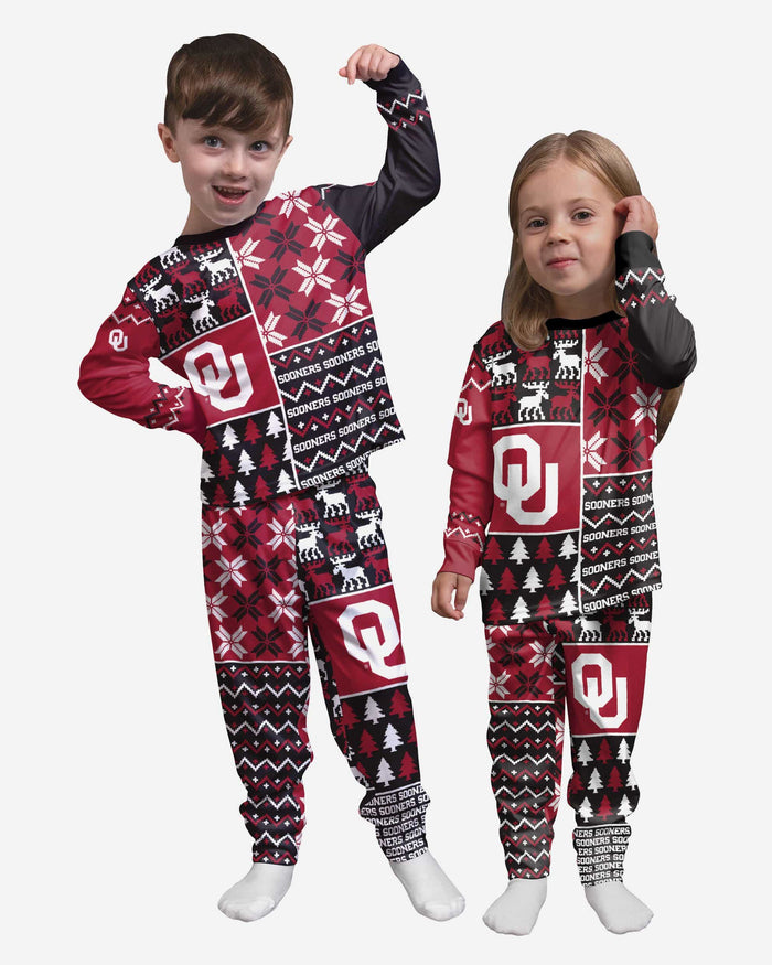 Oklahoma Sooners Toddler Busy Block Family Holiday Pajamas FOCO 2T - FOCO.com
