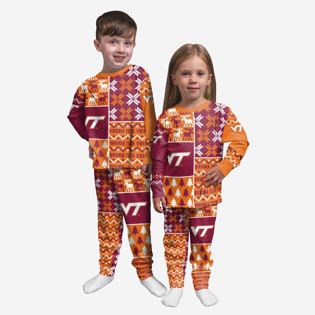 Virginia Tech Hokies Toddler Busy Block Family Holiday Pajamas FOCO 2T - FOCO.com