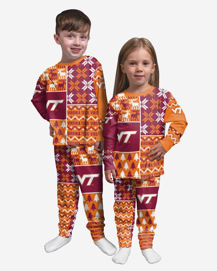 Virginia Tech Hokies Toddler Busy Block Family Holiday Pajamas FOCO 2T - FOCO.com