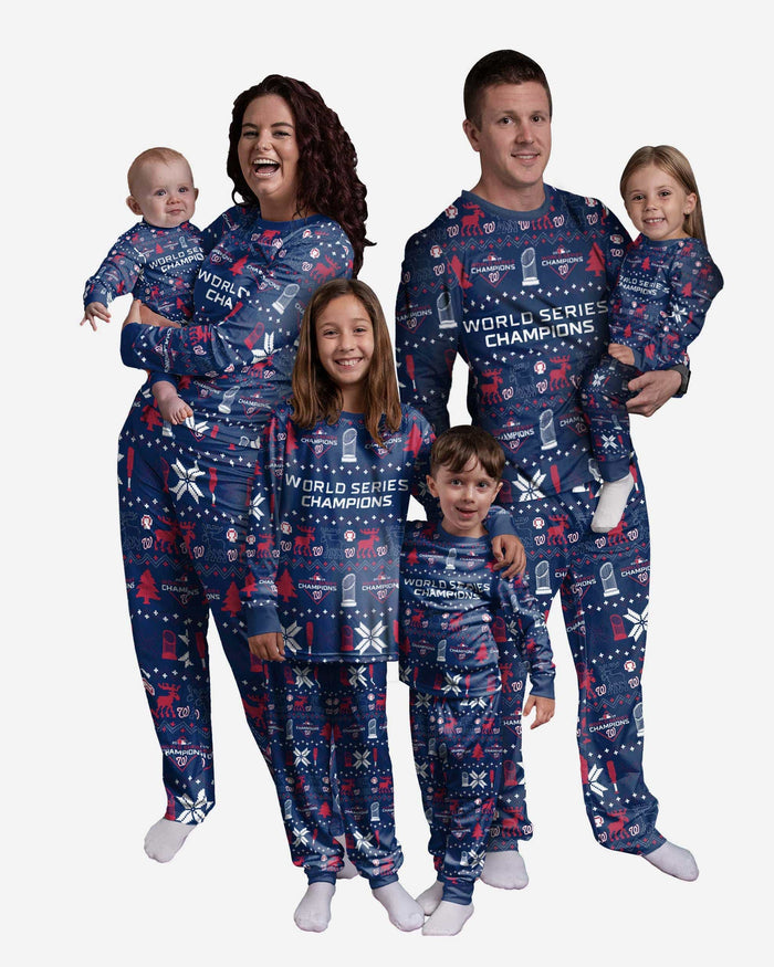 Washington Nationals 2019 World Series Champions Youth Family Holiday Pajamas FOCO - FOCO.com