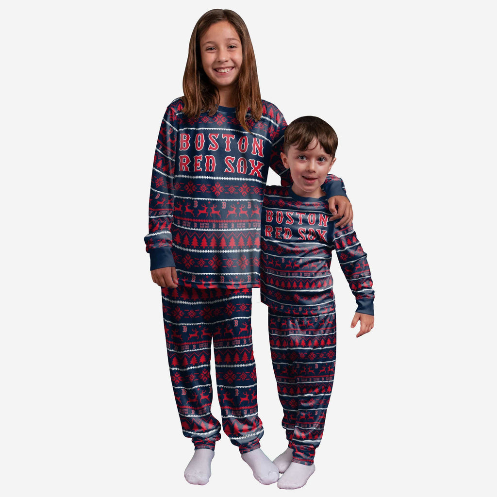 Boston Red Sox Youth Family Holiday Pajamas FOCO - FOCO.com