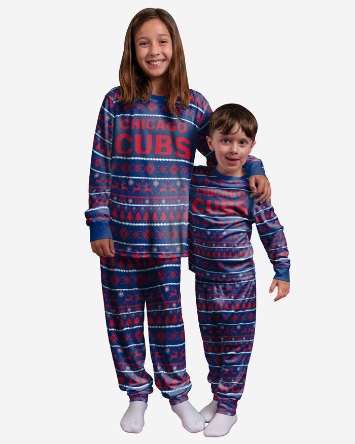 Chicago Cubs Youth Family Holiday Pajamas FOCO - FOCO.com