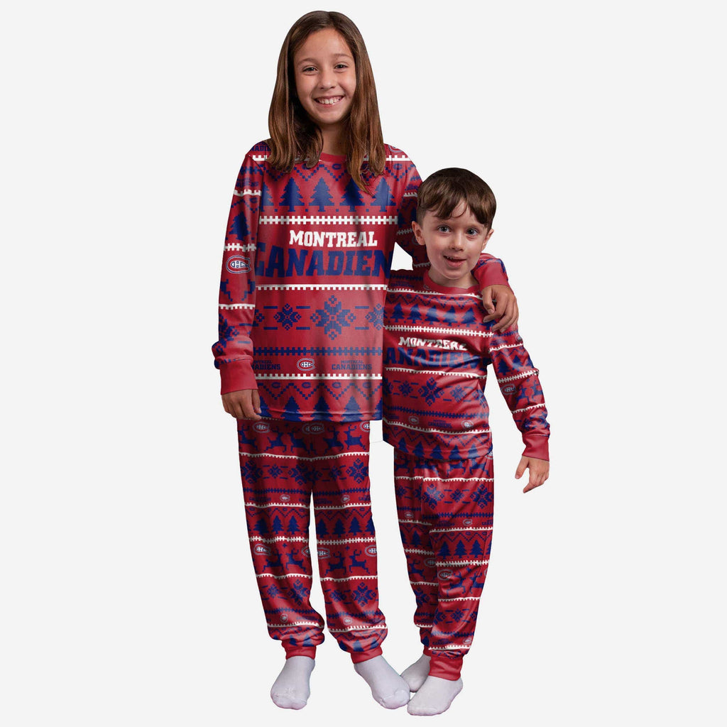 Montreal Canadiens Youth Family Holiday Pajamas FOCO 4 - FOCO.com