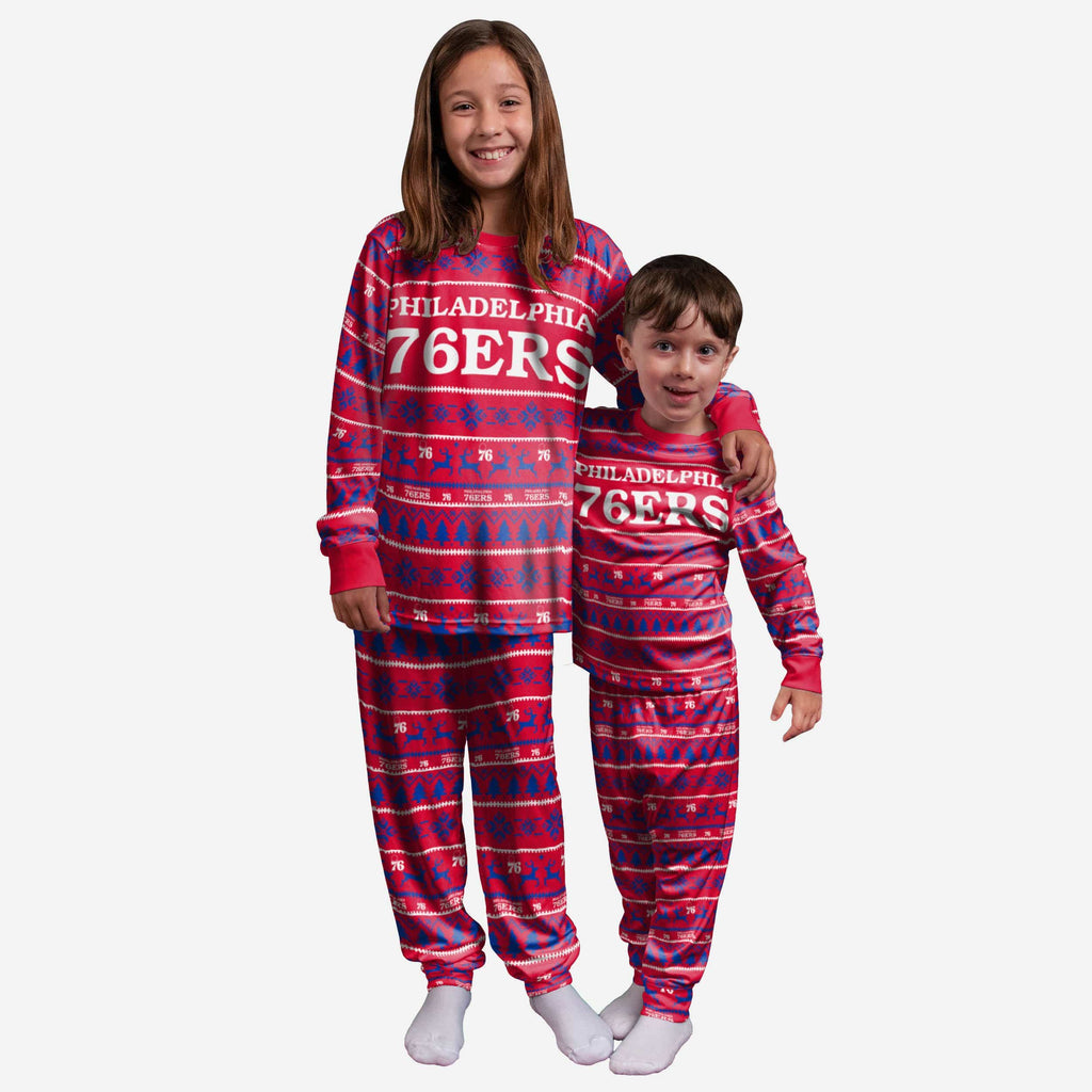 Philadelphia 76ers Youth Family Holiday Pajamas FOCO 8 (S) - FOCO.com