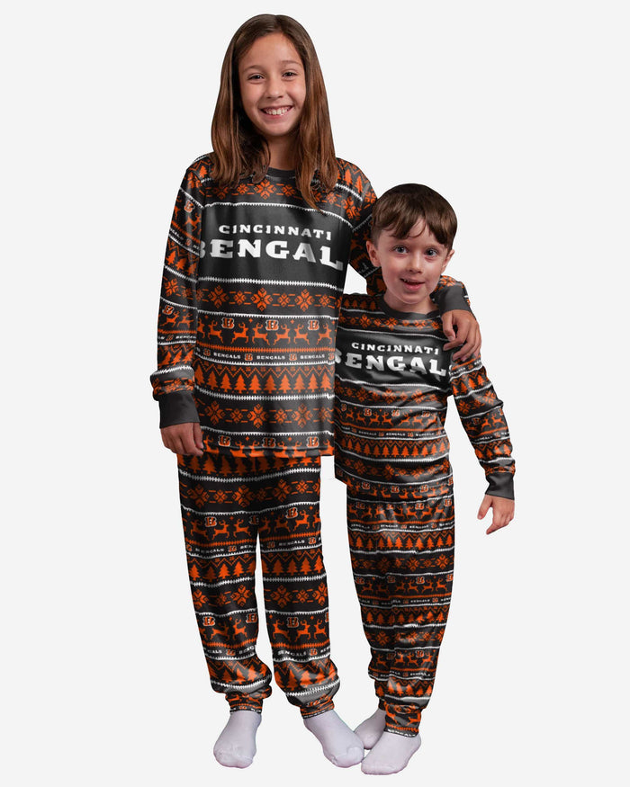 Cincinnati Bengals Youth Family Holiday Pajamas FOCO 8 (S) - FOCO.com