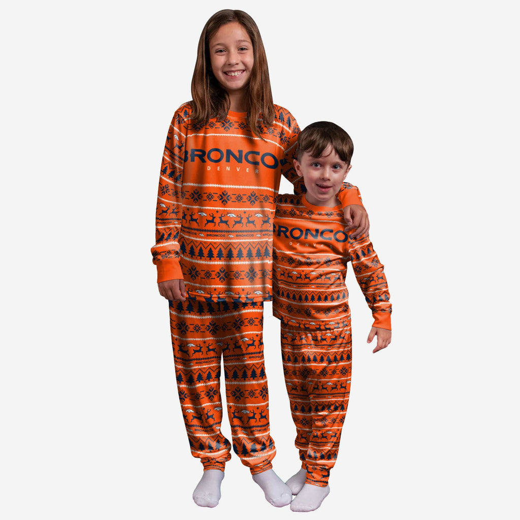 Denver Broncos Youth Family Holiday Pajamas FOCO 4 - FOCO.com