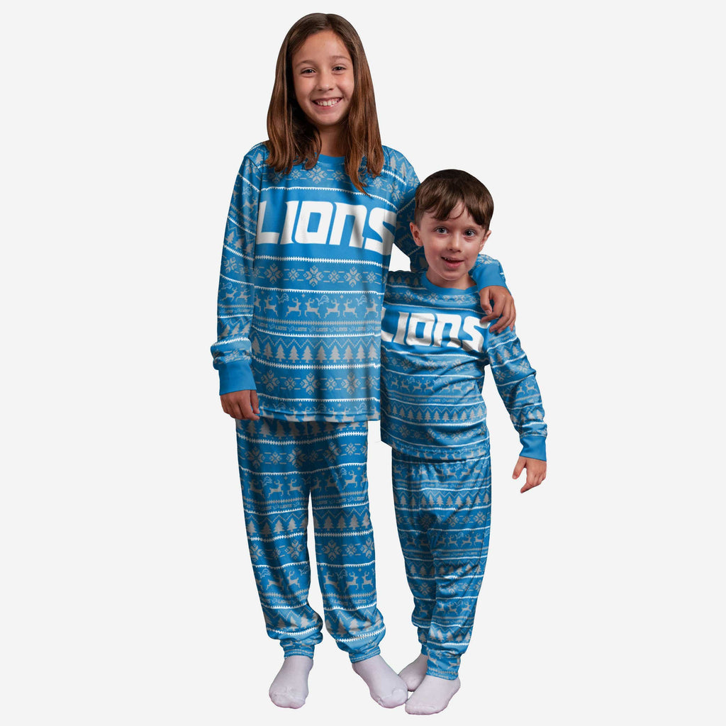 Detroit Lions Youth Family Holiday Pajamas FOCO 4 - FOCO.com