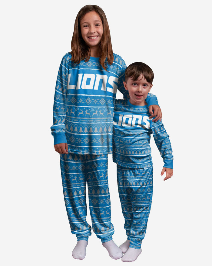 Detroit Lions Youth Family Holiday Pajamas FOCO 4 - FOCO.com