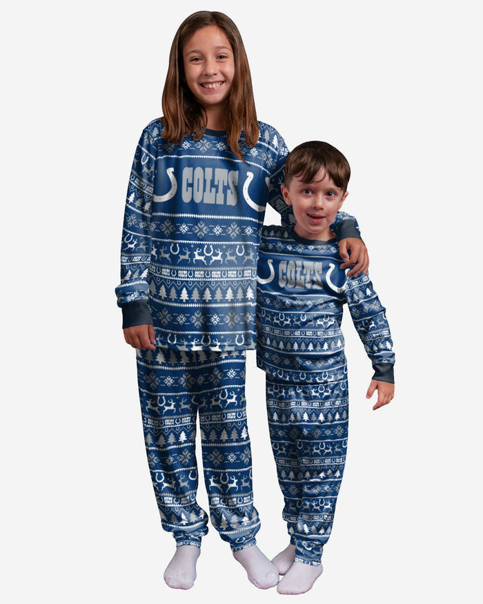 Indianapolis Colts Youth Family Holiday Pajamas FOCO 4 - FOCO.com