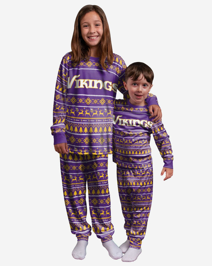 Minnesota Vikings Youth Family Holiday Pajamas FOCO 4 - FOCO.com