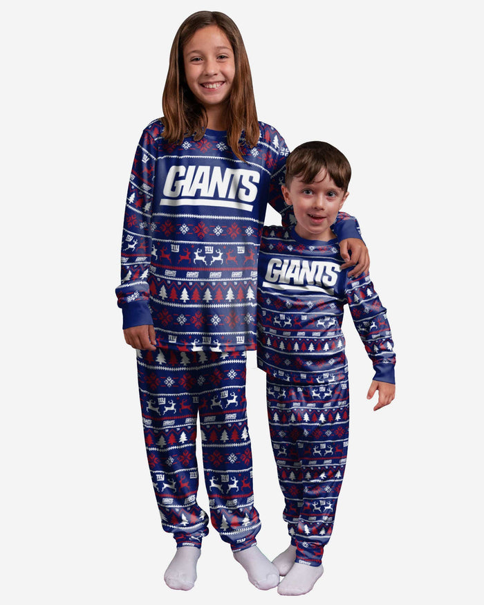 New York Giants Youth Family Holiday Pajamas FOCO 4 - FOCO.com