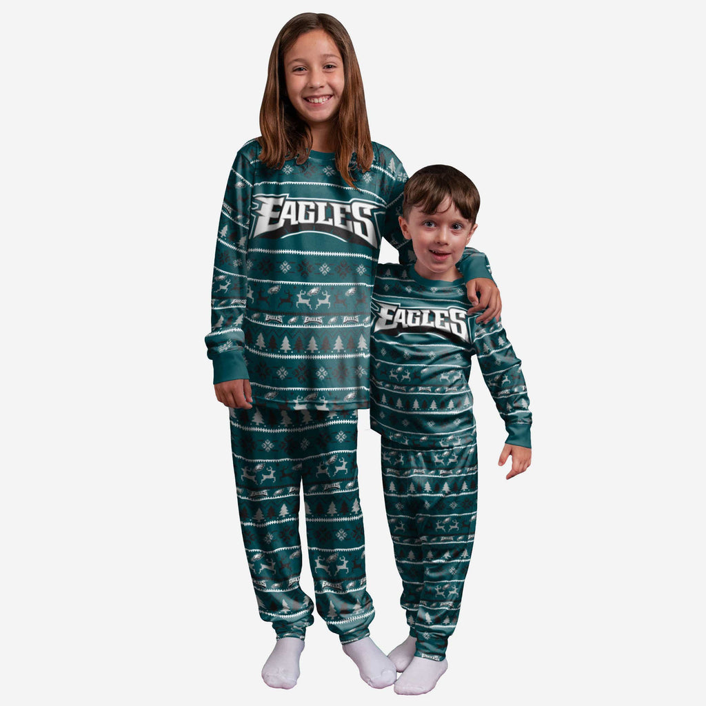 Philadelphia Eagles Youth Family Holiday Pajamas FOCO 4 - FOCO.com