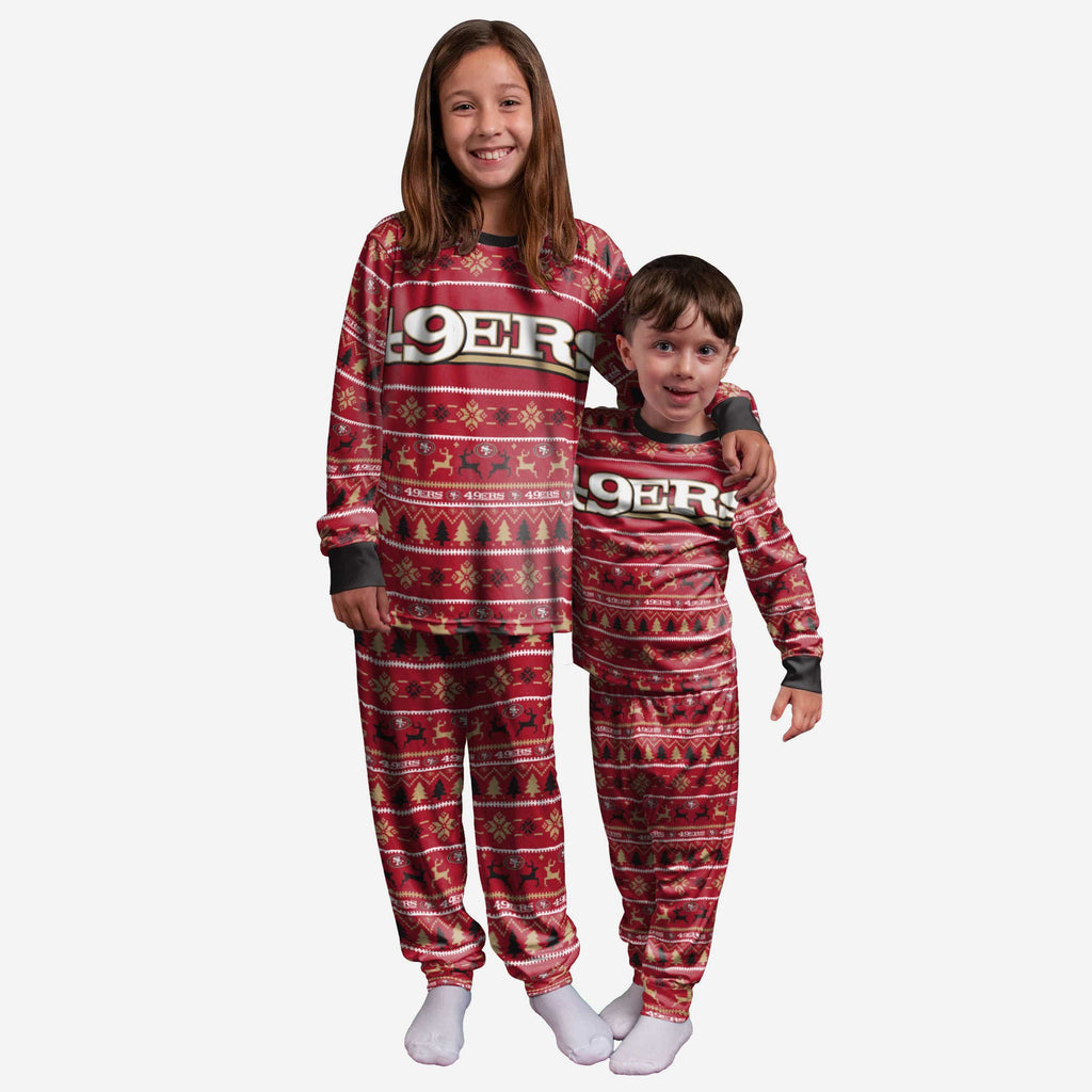 San Francisco 49ers Youth Family Holiday Pajamas FOCO 4 - FOCO.com