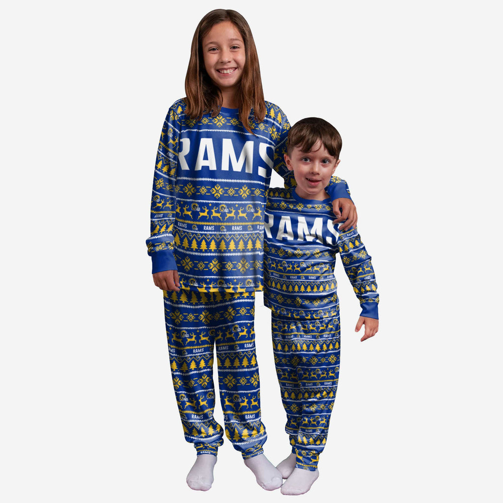 Los Angeles Rams Youth Family Holiday Pajamas FOCO 4 - FOCO.com