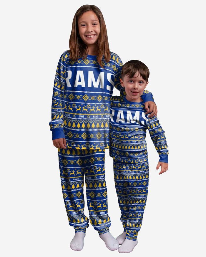 Los Angeles Rams Youth Family Holiday Pajamas FOCO 4 - FOCO.com