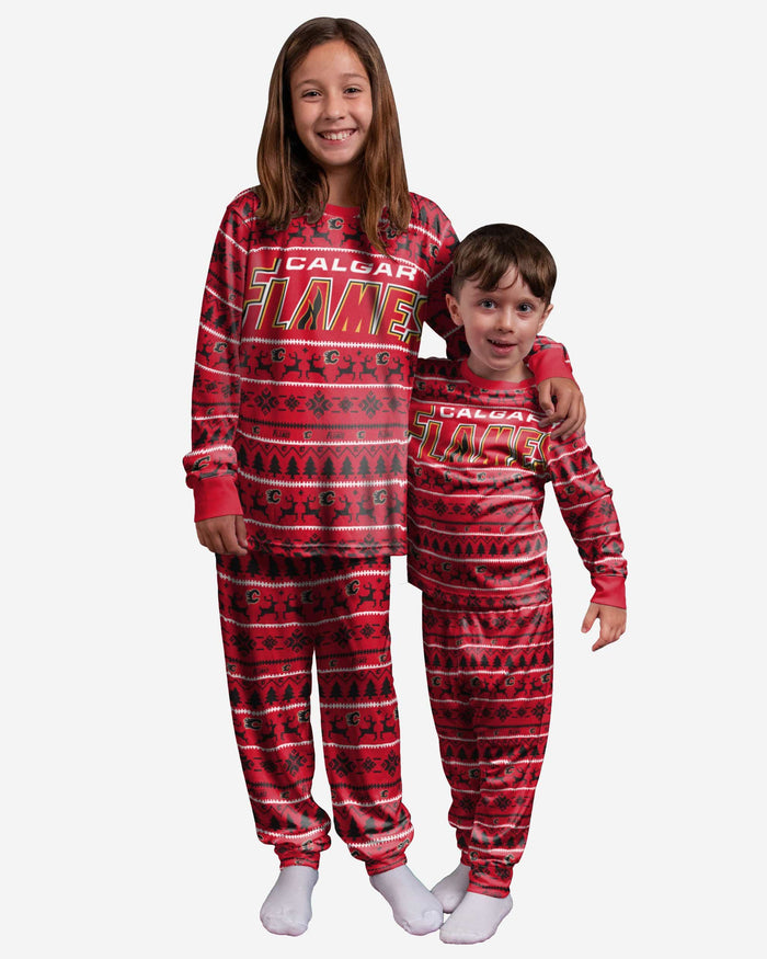 Calgary Flames Family Holiday Pajamas FOCO