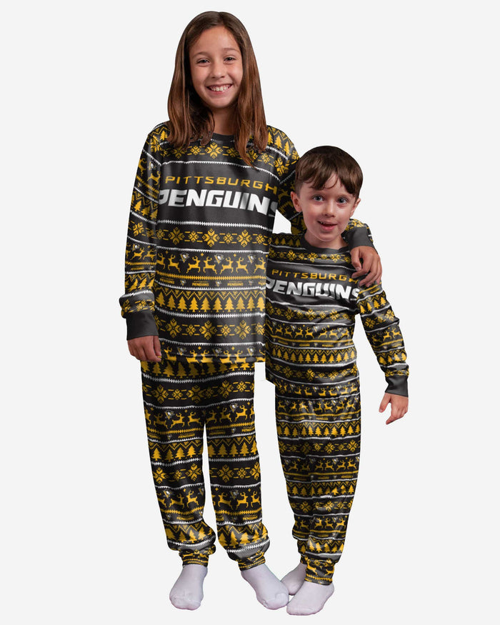 Pittsburgh Penguins Youth Family Holiday Pajamas FOCO - FOCO.com