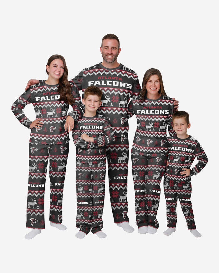 Atlanta Falcons Youth Ugly Pattern Family Holiday Pajamas FOCO - FOCO.com