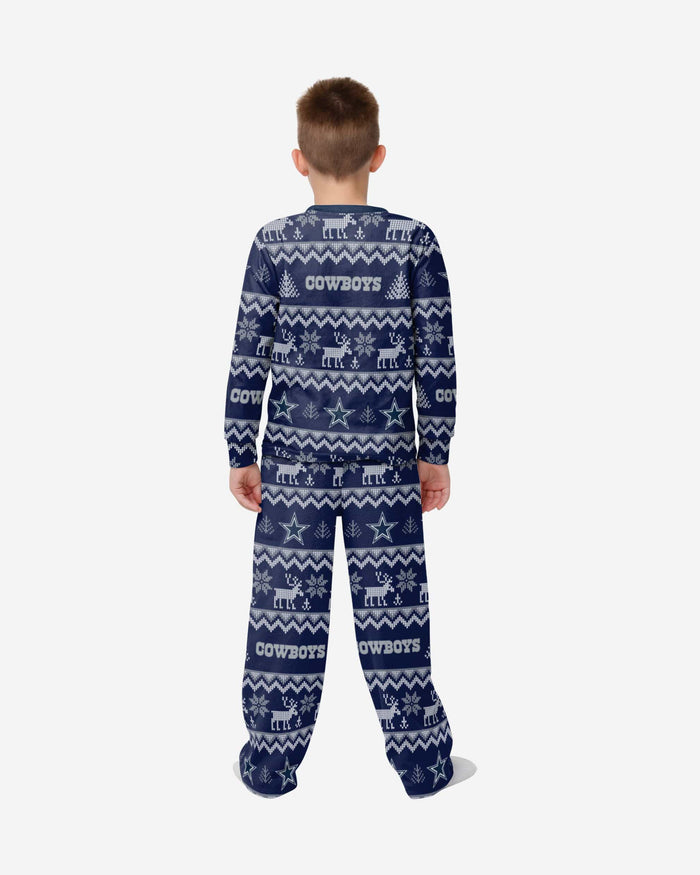 Dallas Cowboys Youth Ugly Pattern Family Holiday Pajamas FOCO - FOCO.com