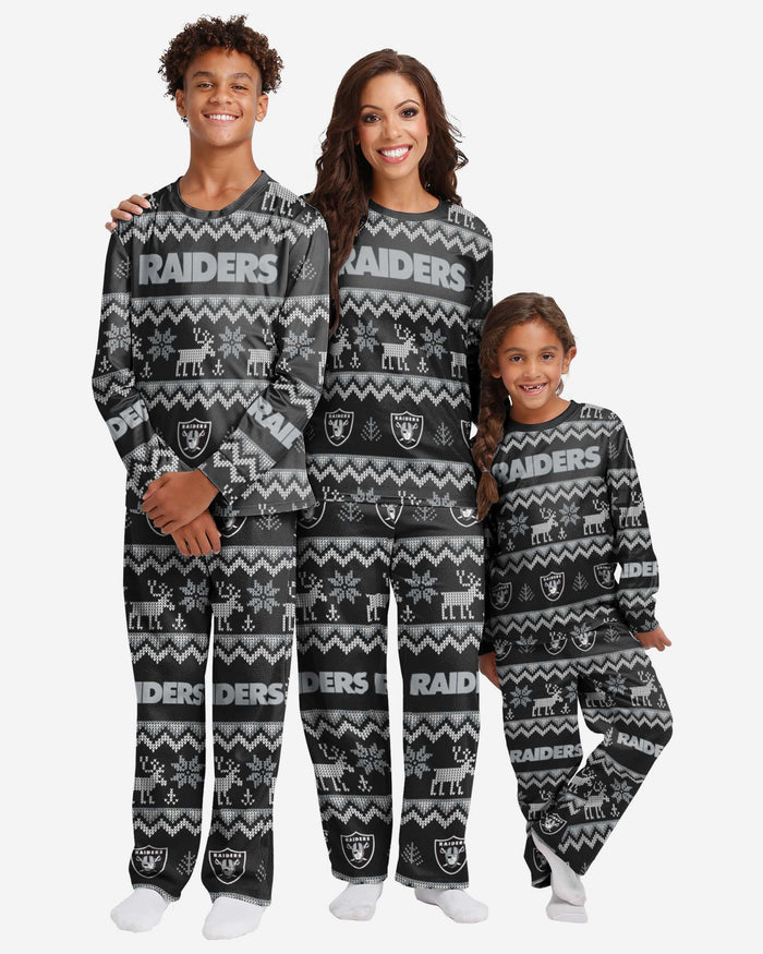 FOCO Las Vegas Raiders NFL Ugly Pattern One Piece Pajamas - L – Ugly  Christmas Sweater Party