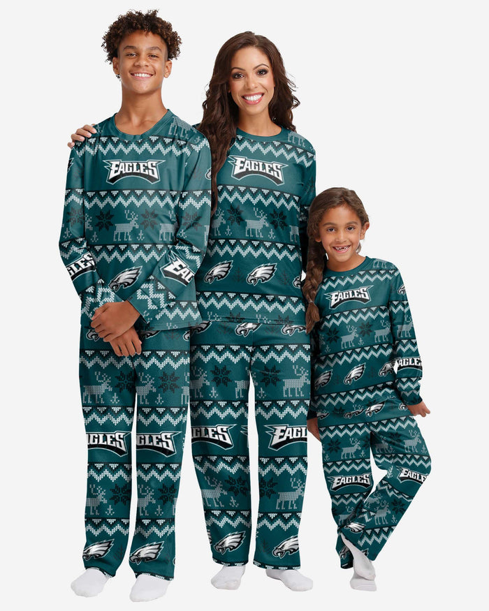 Philadelphia Eagles Youth Ugly Pattern Family Holiday Pajamas FOCO - FOCO.com