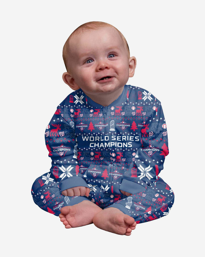 Washington Nationals 2019 World Series Champions Infant Family Holiday Pajamas FOCO 12 mo - FOCO.com