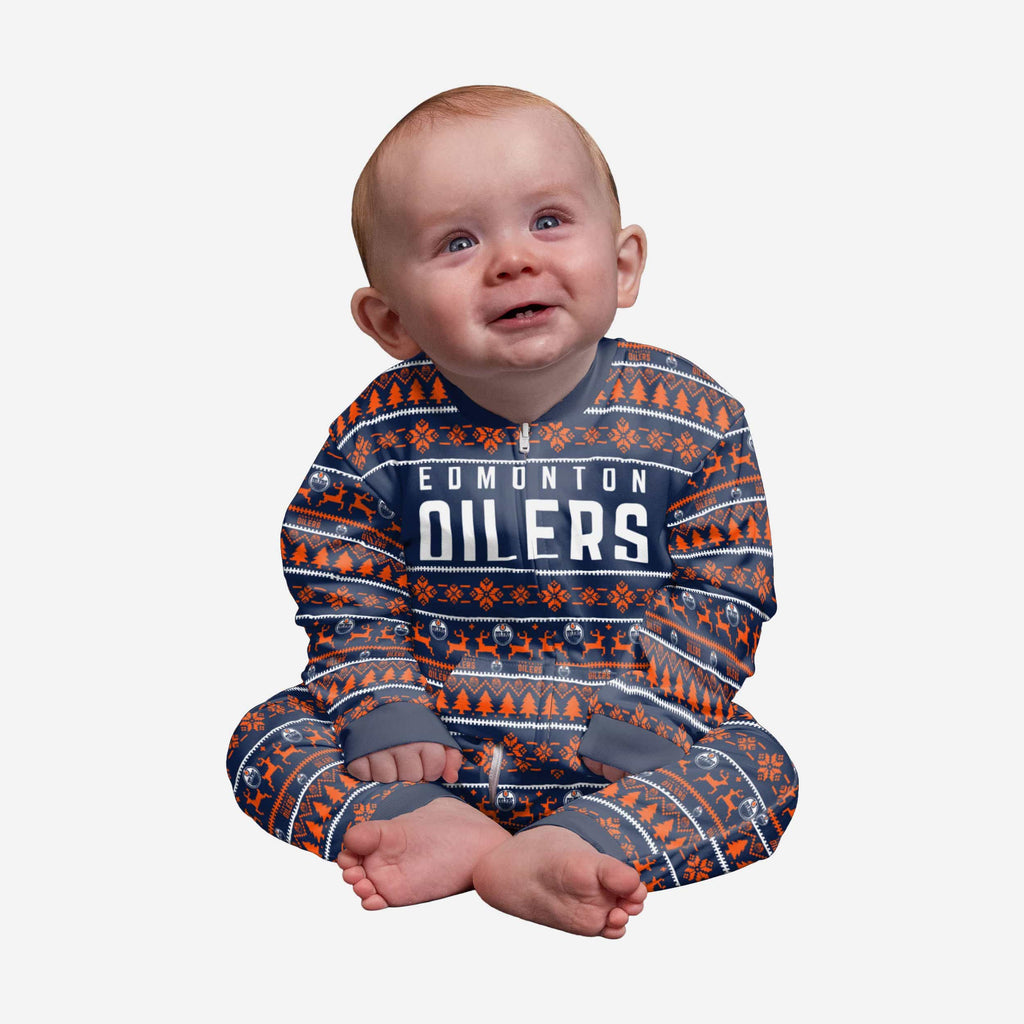 Edmonton Oilers Infant Family Holiday Pajamas FOCO 12 mo - FOCO.com