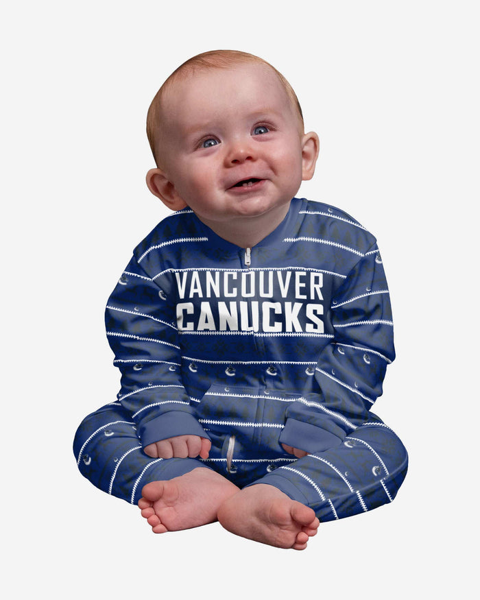 Vancouver Canucks Infant Family Holiday Pajamas FOCO 12 mo - FOCO.com