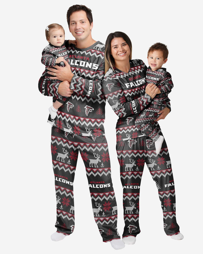 Atlanta Falcons Infant Ugly Pattern Family Holiday Pajamas FOCO - FOCO.com