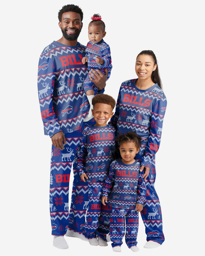 Buffalo Bills Infant Ugly Pattern Family Holiday Pajamas FOCO - FOCO.com