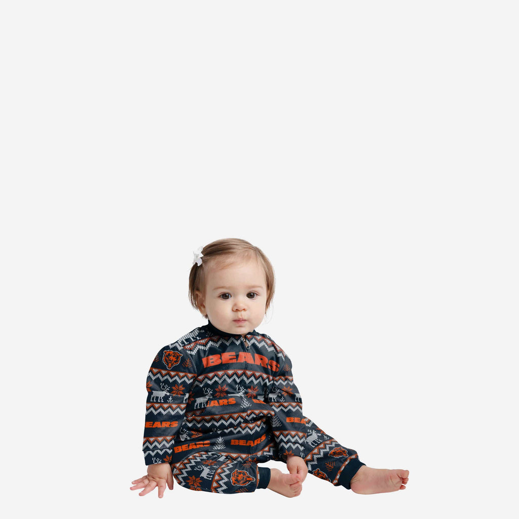 Chicago Bears Infant Ugly Pattern Family Holiday Pajamas FOCO 12 mo - FOCO.com
