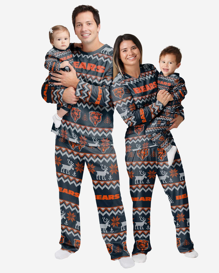 Chicago Bears Infant Ugly Pattern Family Holiday Pajamas FOCO - FOCO.com