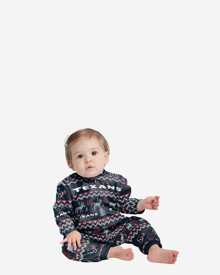 Houston Texans Infant Ugly Pattern Family Holiday Pajamas FOCO 12 mo - FOCO.com
