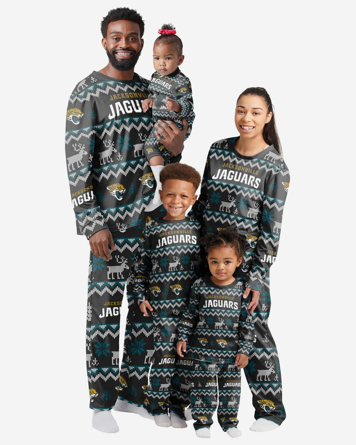 Jacksonville Jaguars Infant Ugly Pattern Family Holiday Pajamas FOCO - FOCO.com