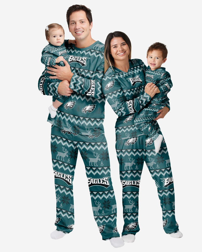 Philadelphia Eagles Infant Ugly Pattern Family Holiday Pajamas FOCO - FOCO.com