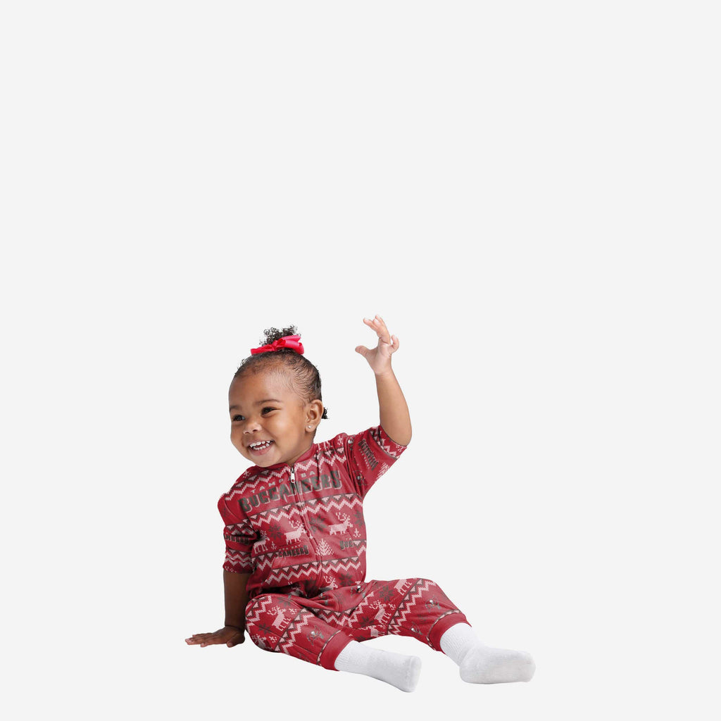 Tampa Bay Buccaneers Infant Ugly Pattern Family Holiday Pajamas FOCO 12 mo - FOCO.com