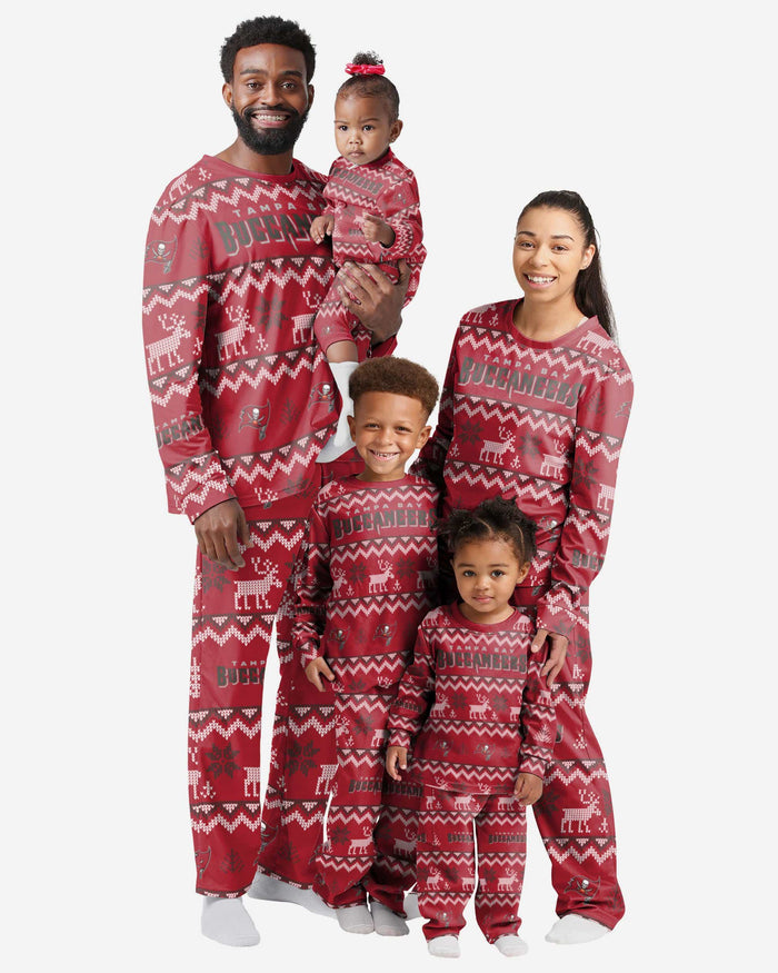 Tampa Bay Buccaneers Infant Ugly Pattern Family Holiday Pajamas FOCO - FOCO.com