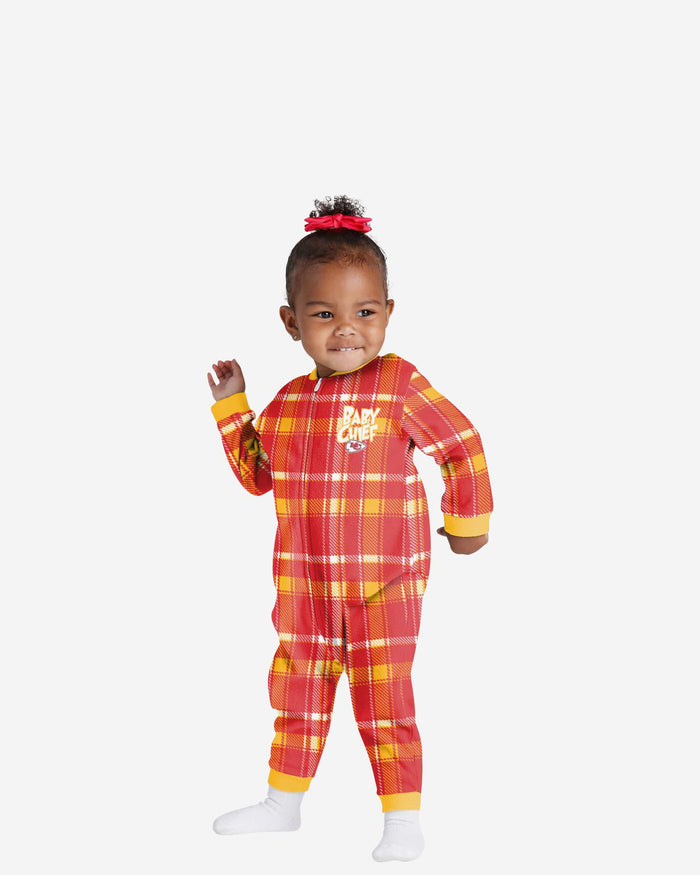 Kansas City Chiefs Infant Plaid Family Holiday Pajamas FOCO 12 mo - FOCO.com