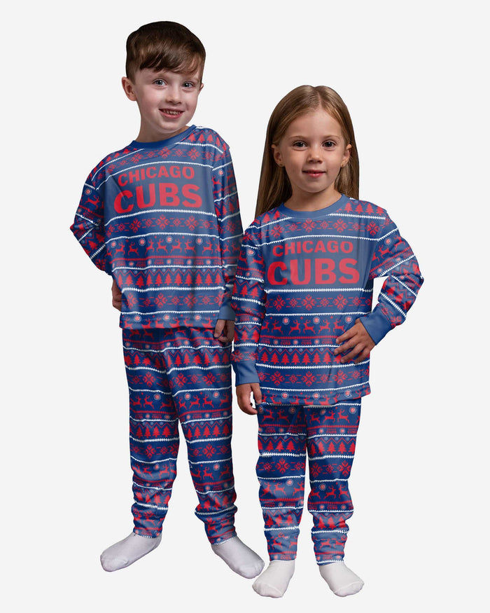 Chicago Cubs Toddler Family Holiday Pajamas FOCO 2T - FOCO.com
