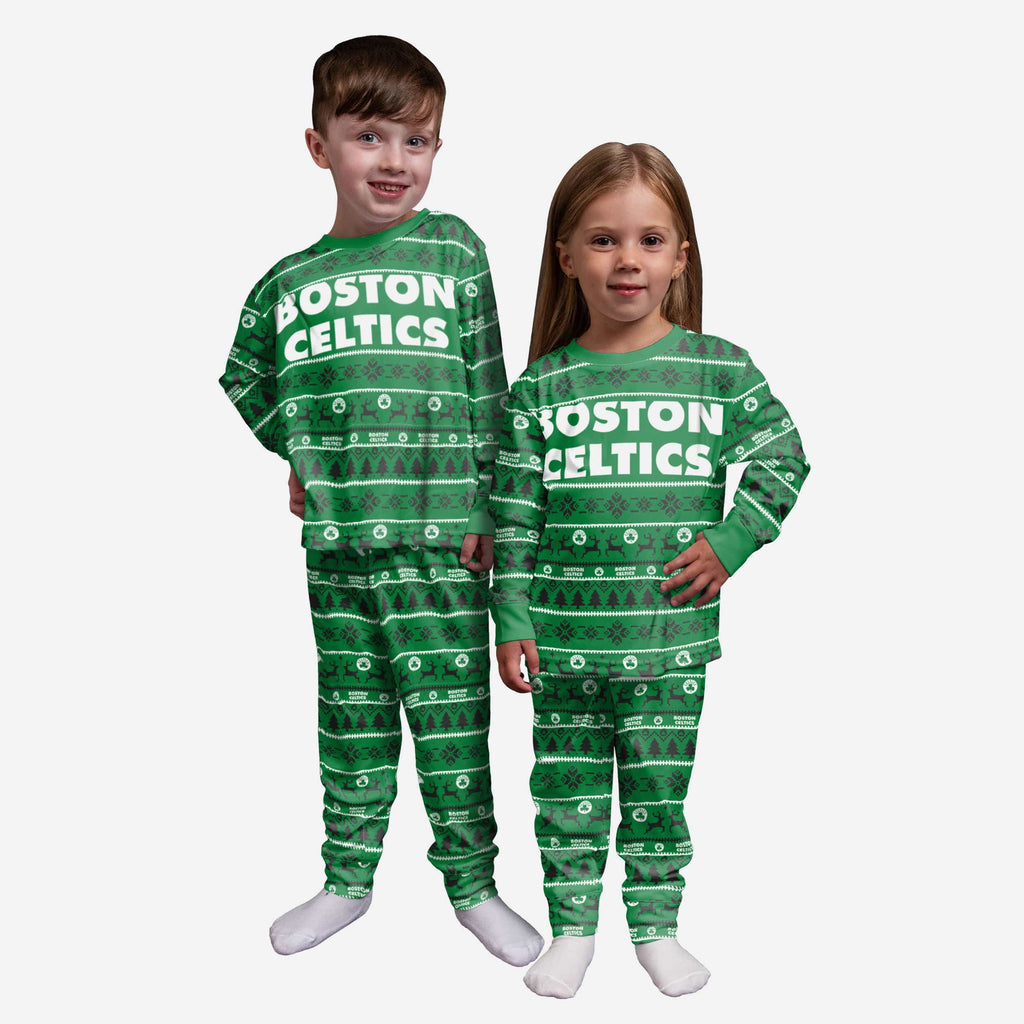 Boston Celtics Toddler Family Holiday Pajamas FOCO 2T - FOCO.com