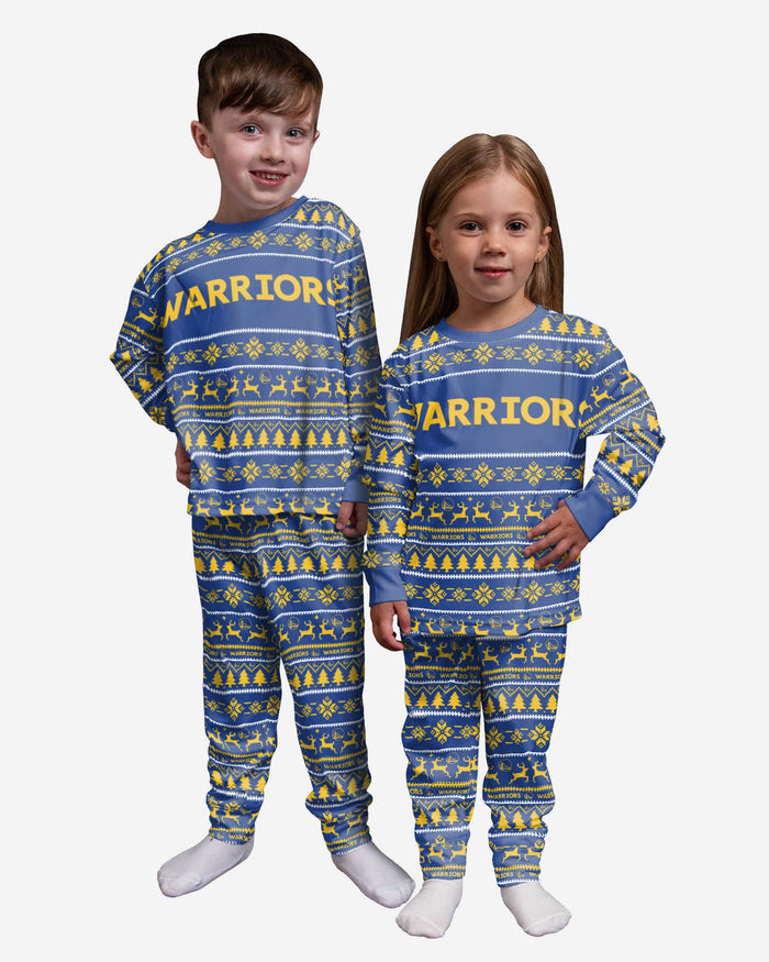 Golden State Warriors Toddler Family Holiday Pajamas FOCO 2T - FOCO.com