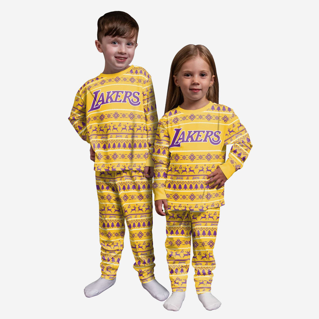 Los Angeles Lakers Toddler Family Holiday Pajamas FOCO 2T - FOCO.com