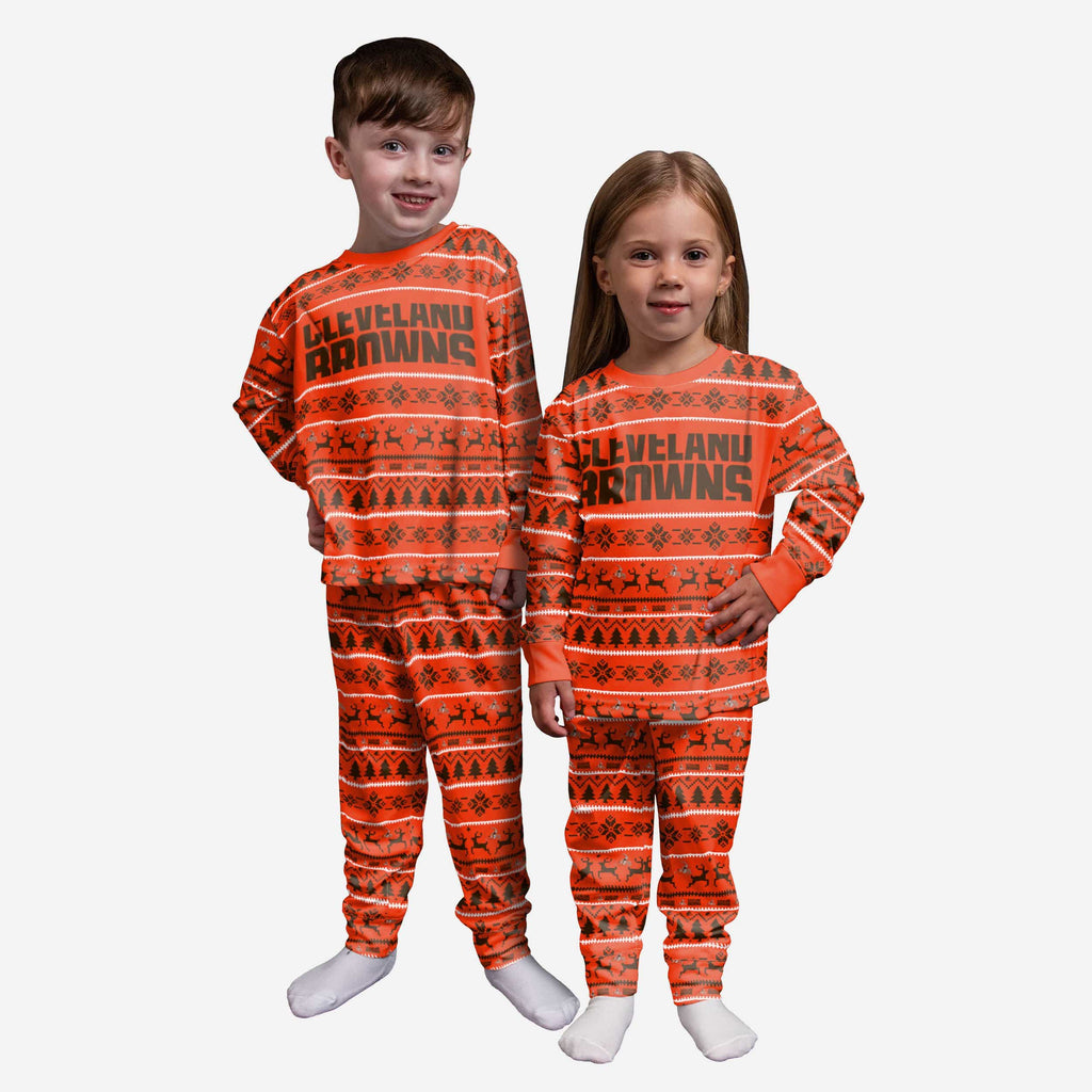 Cleveland Browns Toddler Family Holiday Pajamas FOCO 2T - FOCO.com