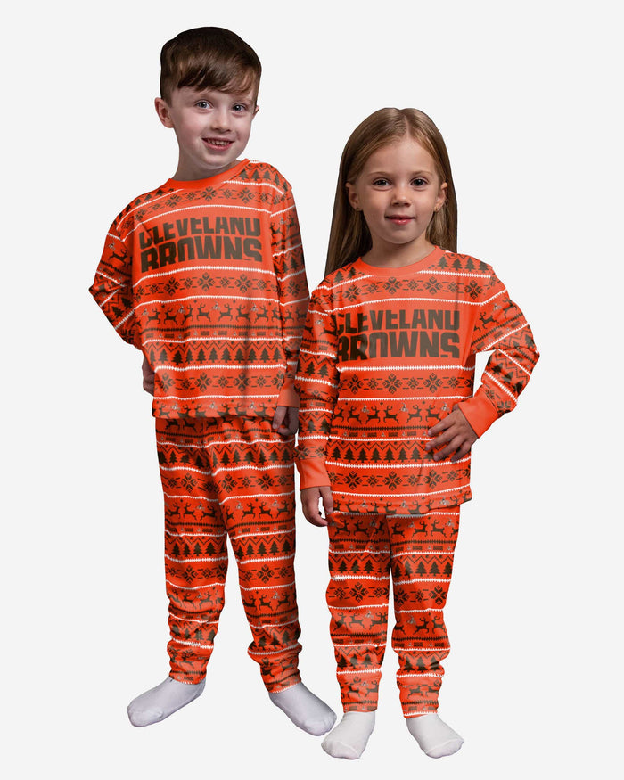 Cleveland Browns Toddler Family Holiday Pajamas FOCO 2T - FOCO.com