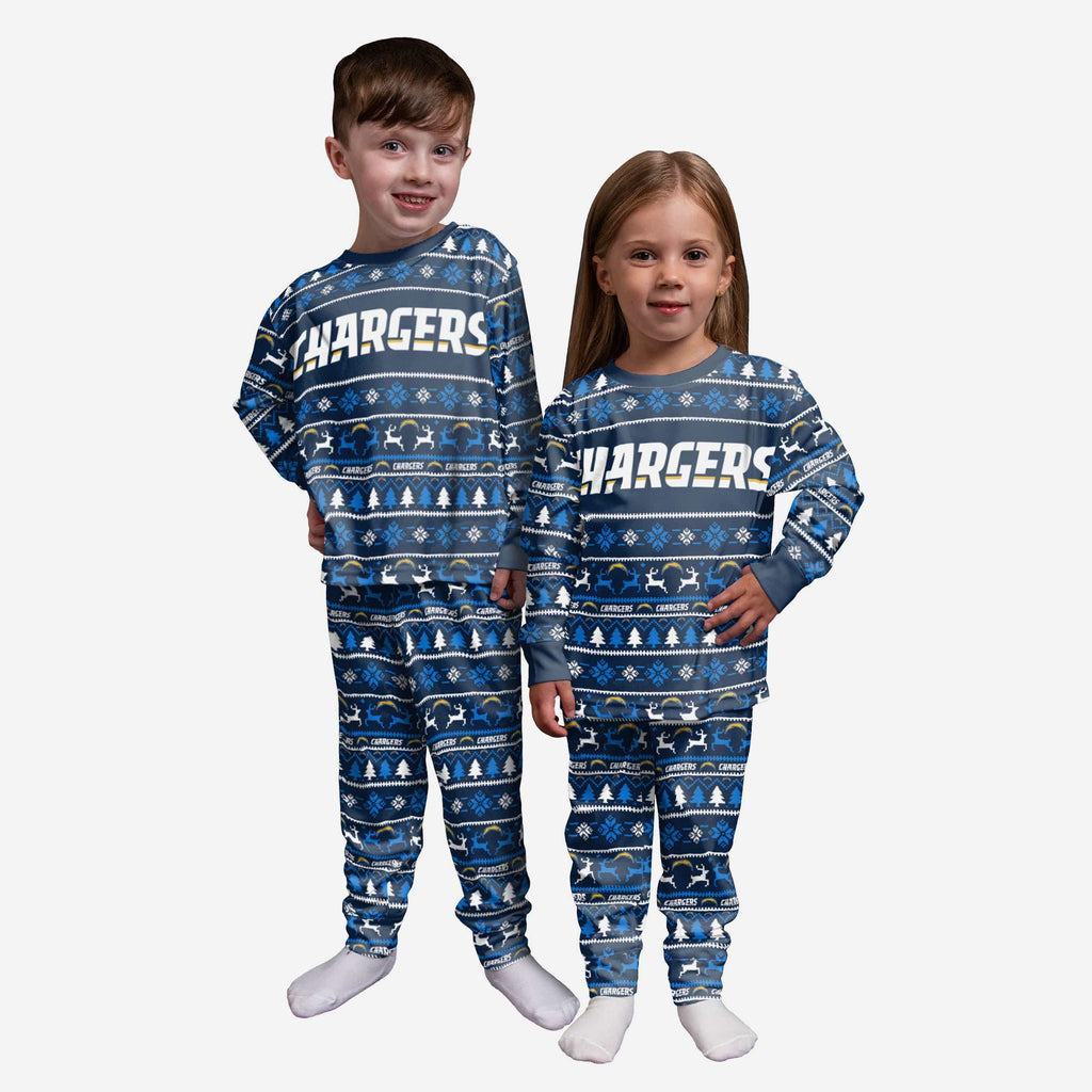 Los Angeles Chargers Toddler Family Holiday Pajamas FOCO 2T - FOCO.com