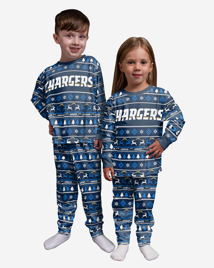 Los Angeles Chargers Toddler Family Holiday Pajamas FOCO 2T - FOCO.com