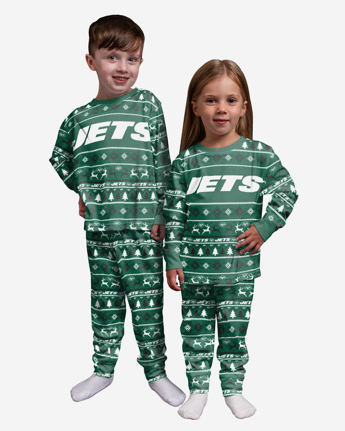 New York Jets Toddler Family Holiday Pajamas FOCO 2T - FOCO.com