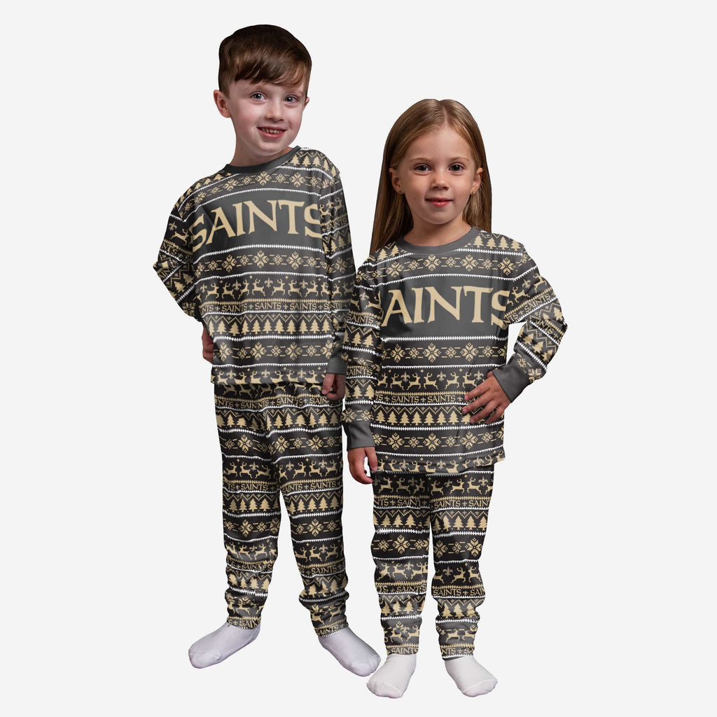 New Orleans Saints Toddler Family Holiday Pajamas FOCO 2T - FOCO.com