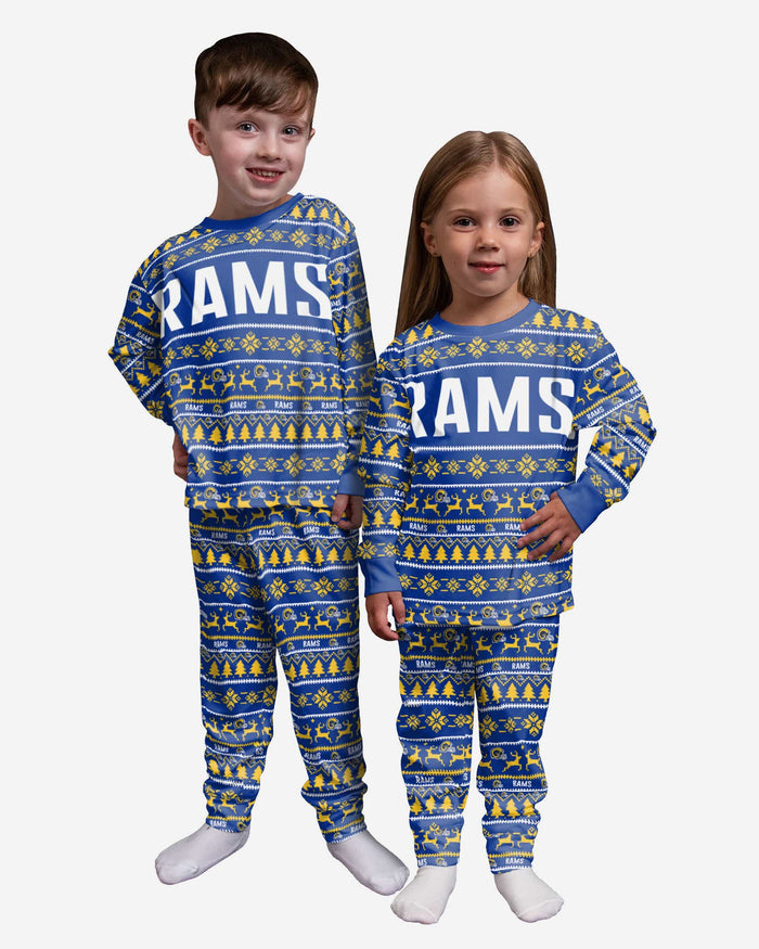 Los Angeles Rams Toddler Family Holiday Pajamas FOCO 2T - FOCO.com
