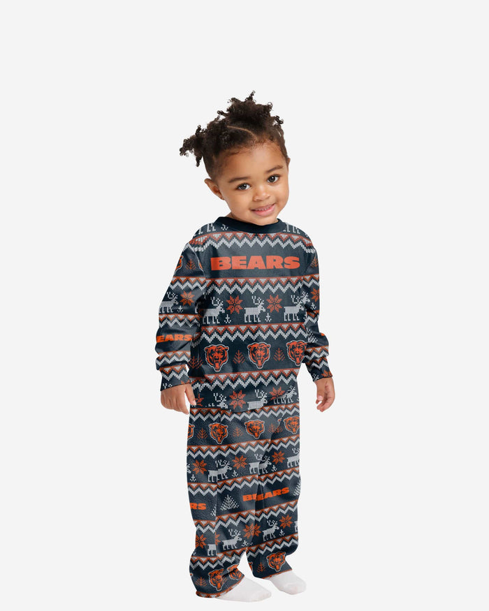 Chicago Bears Toddler Ugly Pattern Family Holiday Pajamas FOCO 2T - FOCO.com